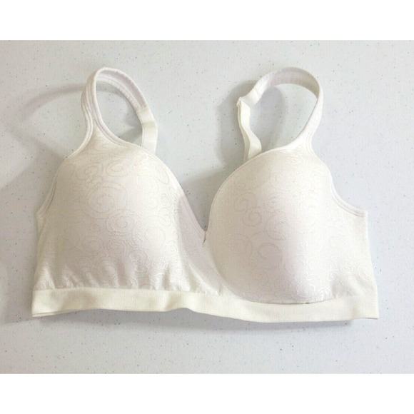 Bali Comfort Revolution White Shaping Smoothing Convertible Wire Free Bra SZ 38D - Picture 2 of 9